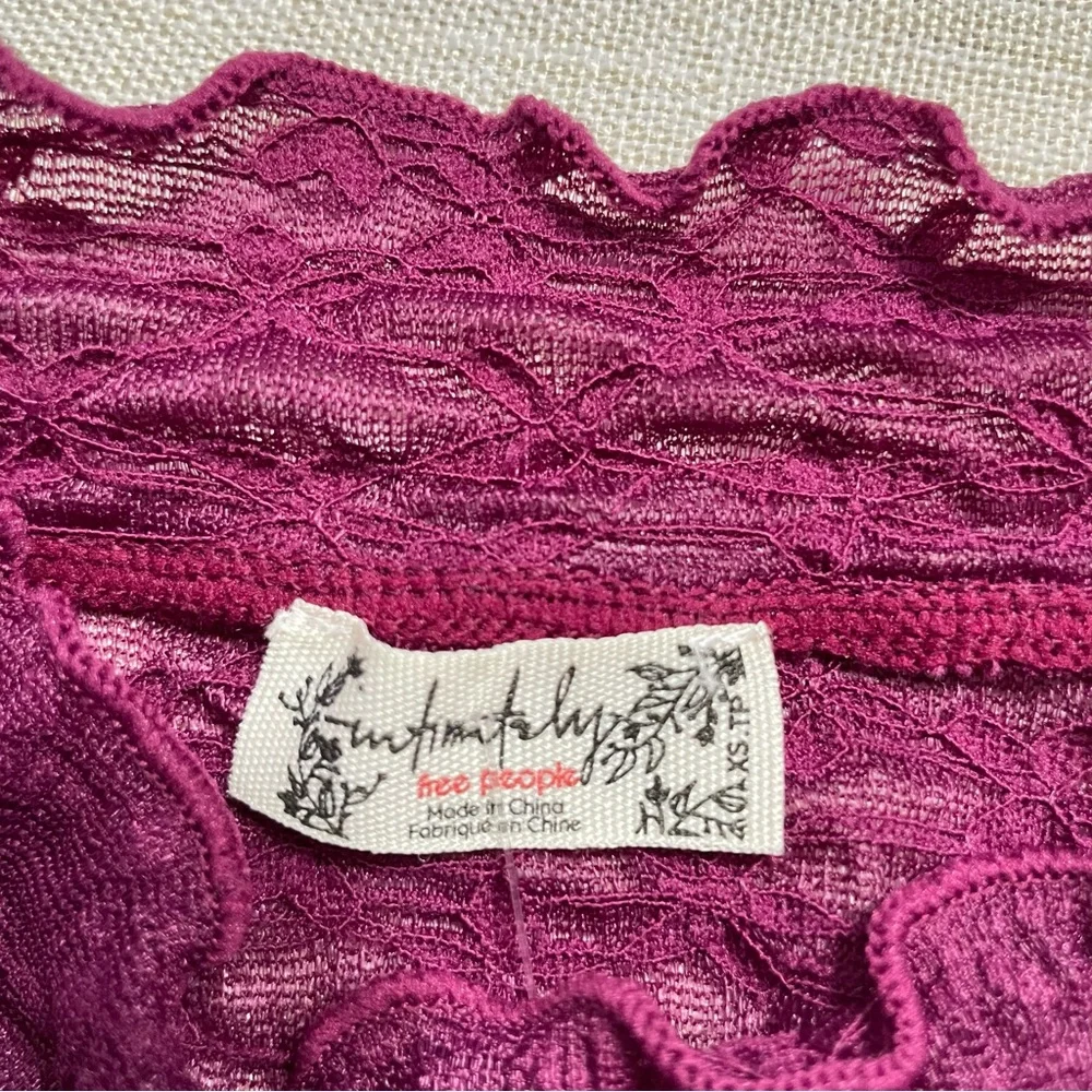 INTIMATELY Free people FROM THE START MOCKNECK LAYERING top sheer lace mesh
